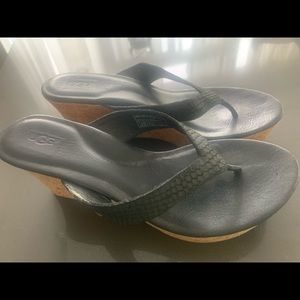 Ugg Wedge Black Sandals